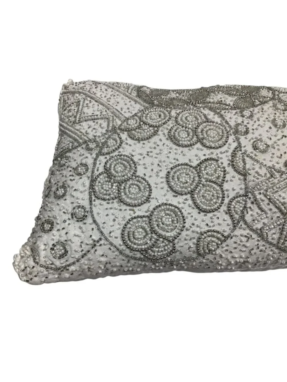 Easter Spring Sequin Beaded White Rectangle 23x10 Decorative Throw Pillow